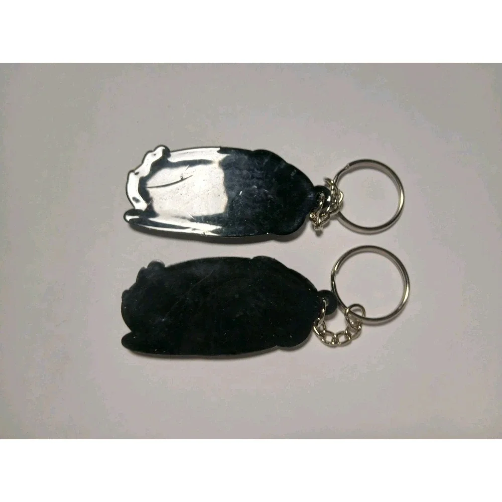 Two Raising Canes Chicken Fingers Rubber Keychain 2.5 Inches X 1 Inch